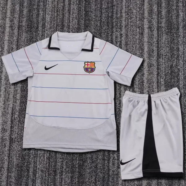 Barcelona 2003/04 Retro Away Kids Kit Fan Version - Front View - KFCool – Football Jerseys & Soccer Kits Store Barcelona 2003/04 Retro Away Kids Kit Fan Version - Front View | KFCOOL