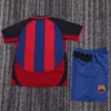 Barcelona 2003/04 Retro Home Kids Kit Fan Version - Back View | KFCOOL