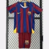 Barcelona 2005/06 Retro Home Kids Kit Fan Version - Front View | KFCOOL