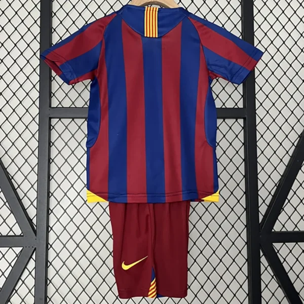 Barcelona 2005/06 Retro Home Kids Kit Fan Version - Back View | KFCOOL