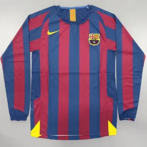 Barcelona 2005/06 Retro Home Long Sleeve Jersey Fan Version - Front View Barcelona 2005/06 Retro Home Long Sleeve Jersey Fan Version - Front View | KFCOOL