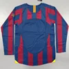 Barcelona 2005/06 Retro Home Red Long Sleeve Jersey Fan Version - Back View | KFCOOL