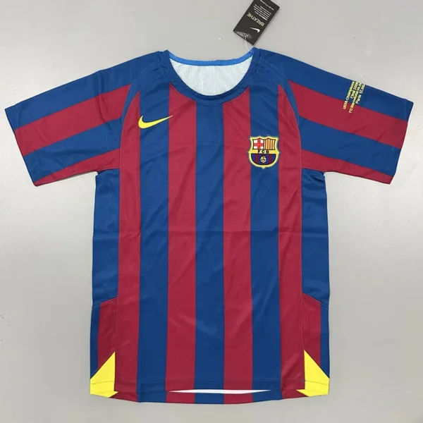 Barcelona 2005/06 Retro Home Red Jersey Fan Version - Front View | KFCOOL