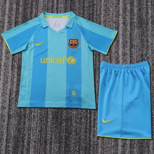 Barcelona 2007/08 Retro Away Kids Kit Fan Version - Front View - KFCool – Football Jerseys & Soccer Kits Store Barcelona 2007/08 Retro Away Kids Kit Fan Version - Front View | KFCOOL