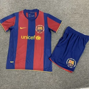 Barcelona 2007/08 Retro Home Kids Kit Fan Version - Front View Barcelona 2007/08 Retro Home Kids Kit Fan Version - Front View | KFCOOL