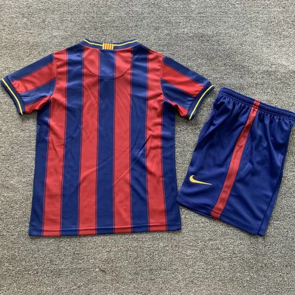 Barcelona 2009/10 Retro Home Kids Kit Fan Version - Back View | KFCOOL
