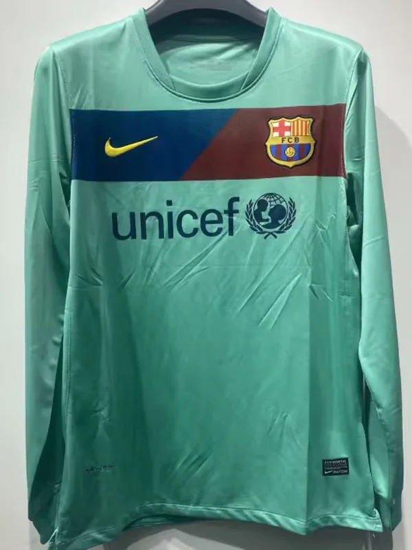 Barcelona 2010/11 Retro Away Long Sleeve Jersey Fan Version - Front View | KFCOOL