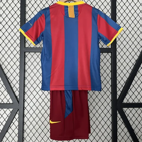 Barcelona 2010/11 Retro Home Kids Kit Fan Version - Back View | KFCOOL