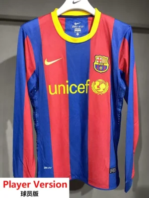 Barcelona 2010/11 Retro Home Long Sleeve Jersey Player Version - Front View Barcelona 2010/11 Retro Home Long Sleeve Jersey Player Version - Front View | KFCOOL