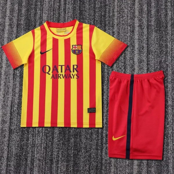 Barcelona 2013/14 Retro Away Kids Kit Fan Version - Front View | KFCOOL
