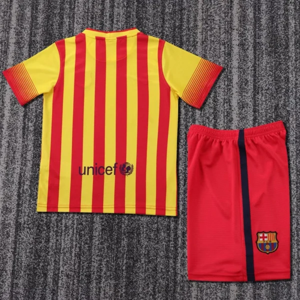 Barcelona 2013/14 Retro Away Kids Kit Fan Version - Back View | KFCOOL