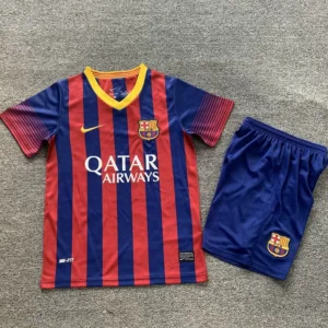 Barcelona 2013/14 Retro Home Kids Kit Fan Version - Front View | KFCOOL