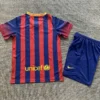 Barcelona 2013/14 Retro Home Kids Kit Fan Version - Back View | KFCOOL