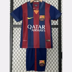 Barcelona 2014/15 Retro Home Kids Kit Fan Version - Front View | KFCOOL