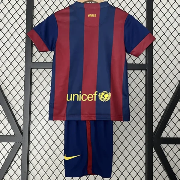Barcelona 2014/15 Retro Home Kids Kit Fan Version - Back View - KFCool – Football Jerseys & Soccer Kits Store Barcelona 2014/15 Retro Home Kids Kit Fan Version - Back View | KFCOOL