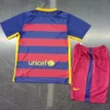 Barcelona 2015/16 Retro Home Kids Kit Fan Version - Back View | KFCOOL