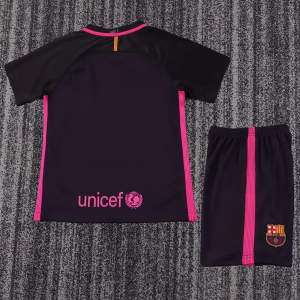 Barcelona 2016/17 Away Kids Kit Fan Version - Back View | KFCOOL