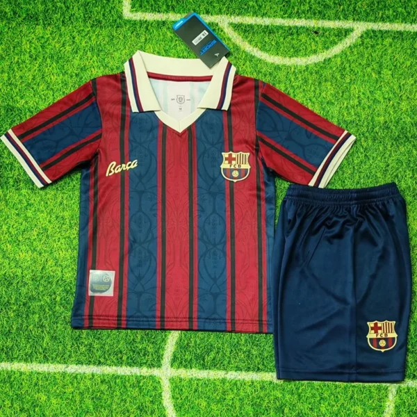 Barcelona 2025/26 Anniversary Kids Kit Fan Version - Front View | KFCOOL
