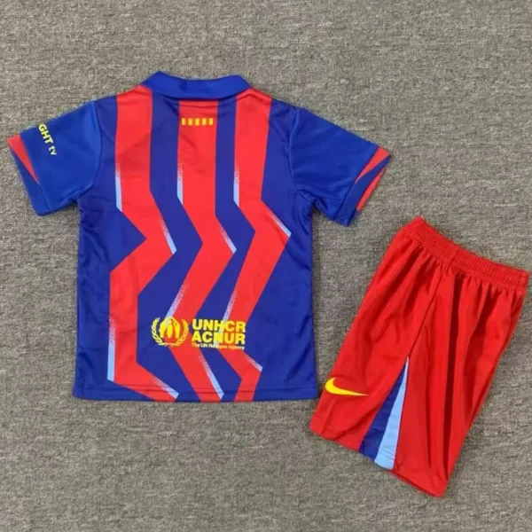 Barcelona 2025/26 Fourth Kids Kit Fan Version - Back View - KFCool – Football Jerseys & Soccer Kits Store Barcelona 2025/26 Fourth Kids Kit Fan Version - Back View | KFCOOL