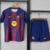 Barcelona 2025/26 Home Blue Kids Kit Fan Version - Front View | KFCOOL