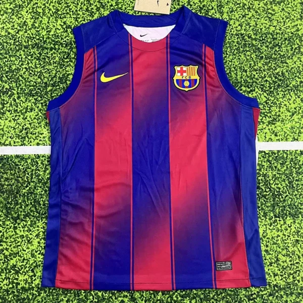Barcelona 2025/26 Home Sleeveless Women Yoga Vest - Front View | KFCOOL