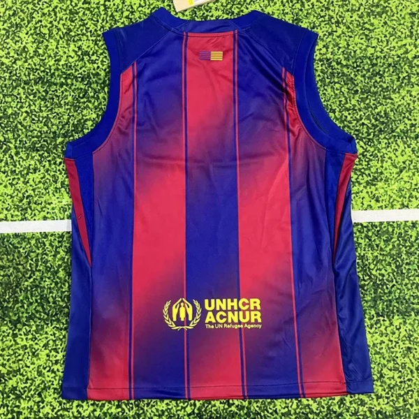 Barcelona 2025/26 Home Sleeveless Women Yoga Vest - Back View | KFCOOL