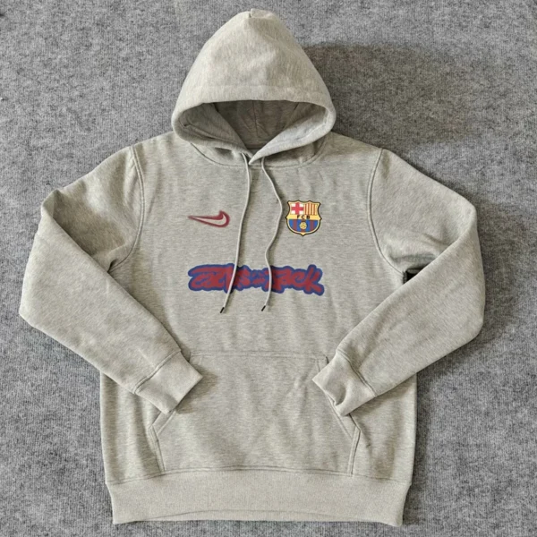 Barcelona 2025/26 Grey Hoody - Front View | KFCOOL