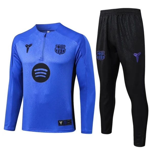 Barcelona 2025/26 Blue Half Pull Tracksuit - Front View | KFCOOL