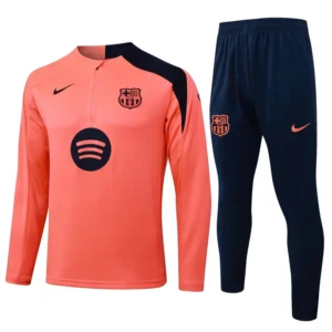 Barcelona 2025/26 Orange Half Pull Tracksuit - Front View Barcelona 2025/26 Orange Half Pull Tracksuit - Front View | KFCOOL