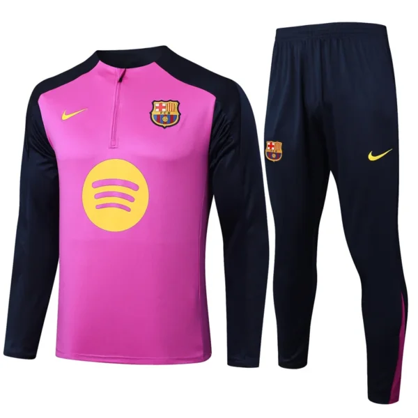 Barcelona 2025/26 Purple Half Pull Tracksuit - Front View | KFCOOL