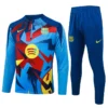Barcelona 2025/26 Sky Blue Half Pull Tracksuit - Front View | KFCOOL