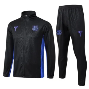 Barcelona 2025/26 Black Jacket Tracksuit - Front View Barcelona 2025/26 Black Jacket Tracksuit - Front View | KFCOOL