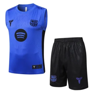 Barcelona 2025/26 Blue Black Sleeveless Shorts - Front View Barcelona 2025/26 Blue Black Sleeveless Shorts - Front View | KFCOOL