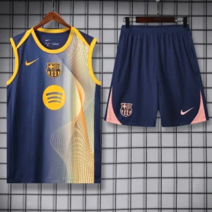 Barcelona 2025/26 Blue Yellow Sleeveless Shorts - Front View Barcelona 2025/26 Blue Yellow Sleeveless Shorts - Front View | KFCOOL