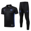 Barcelona 2025/26 Black Short Sleeve Pants Suit - Front View | KFCOOL