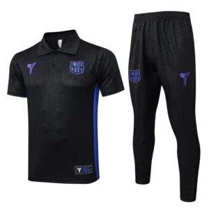Barcelona 2025/26 Black Short Sleeve Pants Suit - Front View | KFCOOL