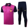 Barcelona 2025/26 Purple Short Sleeve Pants Suit - Front View | KFCOOL