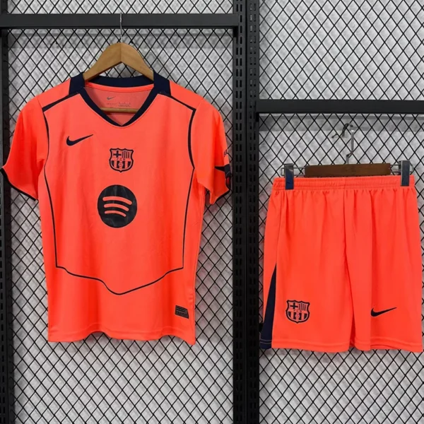 Barcelona 2025/26 Third Kids Kit Fan Version - Front View - KFCool – Football Jerseys & Soccer Kits Store Barcelona 2025/26 Third Kids Kit Fan Version - Front View | KFCOOL