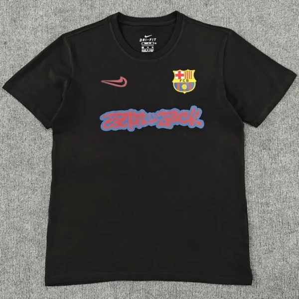 Barcelona 2025/26 Black T-Shirt - Front View | KFCOOL
