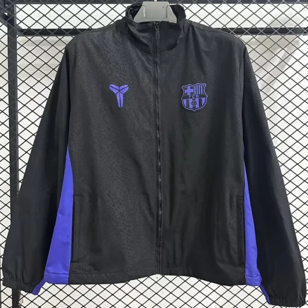 Barcelona 2025/26 Black Windbreaker - Front View | KFCOOL