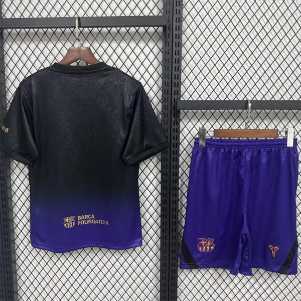 Barcelona 2026/27 Away Kids Kit Fan Version - Back View - KFCool – Football Jerseys & Soccer Kits Store Barcelona 2026/27 Away Kids Kit Fan Version - Back View | KFCOOL