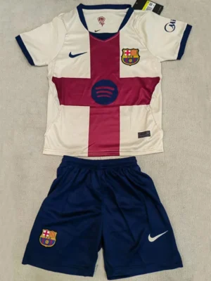 Barcelona 2026/27 Fourth Kids Kit Fan Version - Front View | KFCOOL