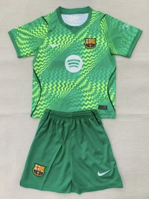 Barcelona 2026/27 Goalkeeper Kids Kit Fan Version - Front View | KFCOOL