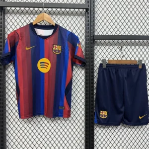 Barcelona 2026/27 Home Kids Kit Fan Version - Front View | KFCOOL