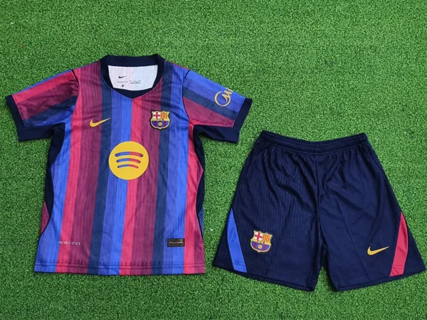 Barcelona 2026/27 Home Kids Kit Player Version - Back View | KFCOOL