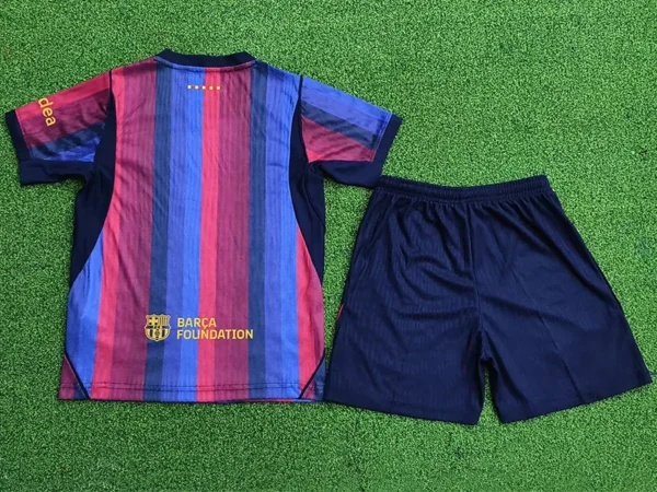 Barcelona 2026/27 Home Kids Kit Player Version - Detail View 3 | KFCOOL