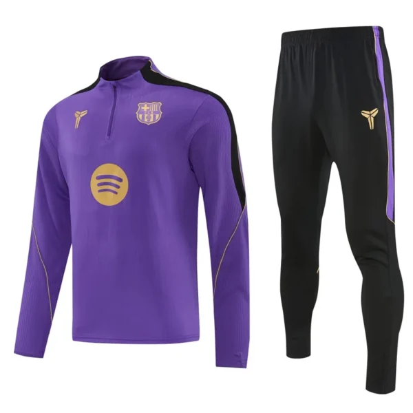Barcelona 2026/27 Purple Half Pull Tracksuit - Front View | KFCOOL