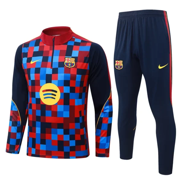 Barcelona 2026/27 Red Half Pull Tracksuit - Front View | KFCOOL