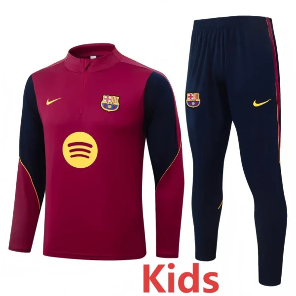 Barcelona 2026/27 Kids Half Pull Tracksuit - Front View | KFCOOL