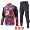 Barcelona 2026/27 Red Kids Half Pull Tracksuit - Front View | KFCOOL
